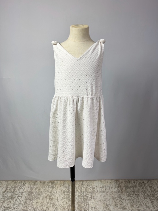 btween Other - btween White Eyelet V-Neck Knit Dress with Knotted Straps